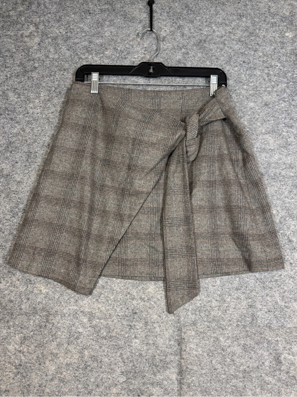 Wilfred Aritzia Wool Blend Front Plaid Skirt Size 10 Brown Quiet Luxury Academia
